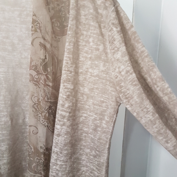 Made in Italy Open Front Silk Trim Long Sleeve Light Weight Cardigan Sz … - Picture 5 of 13